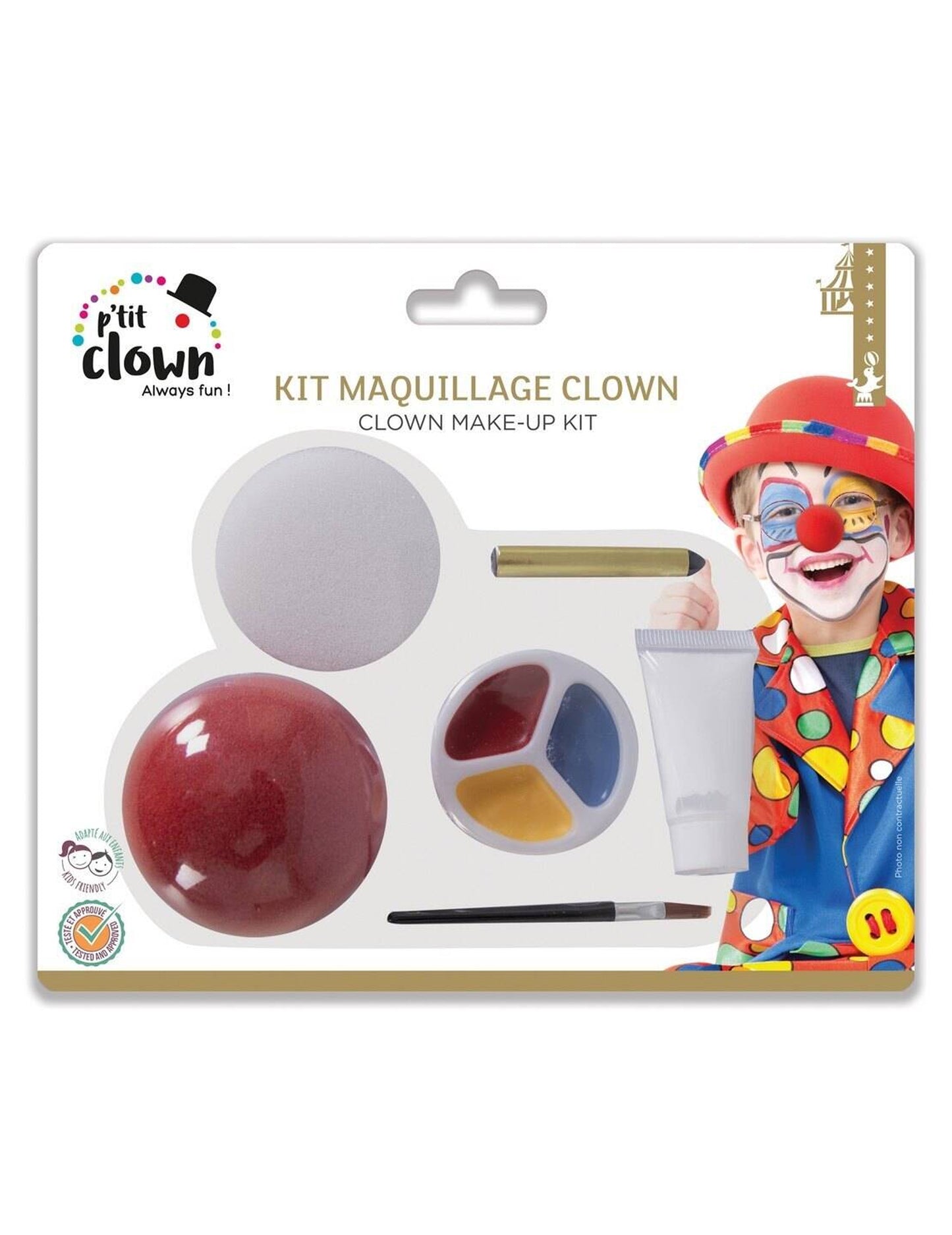 Kit de machiaj cu nas fals de clovn pentru copii