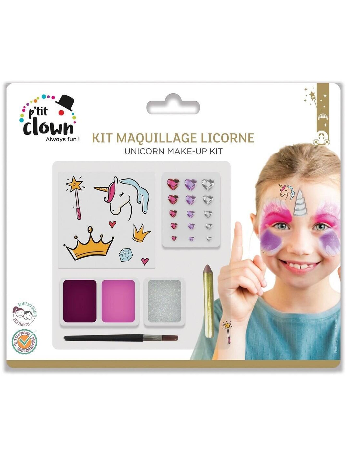Set de machiaj cu tatuaje unicorn pentru copii
