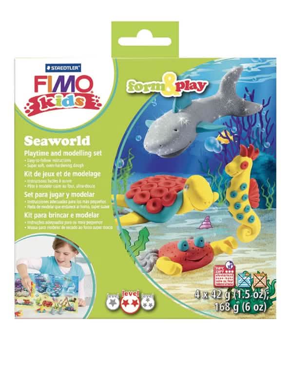 Kit de pastă de modelat Fimo lume marină pentru copil multicolor cu figurine