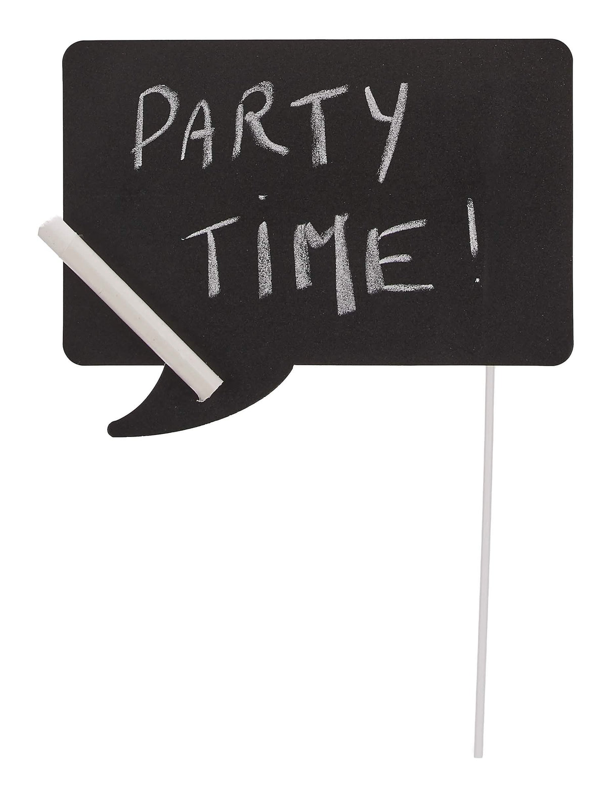 Inscripție Party Time și cretă pe o bulă din kitul photobooth cu bule personalizabile