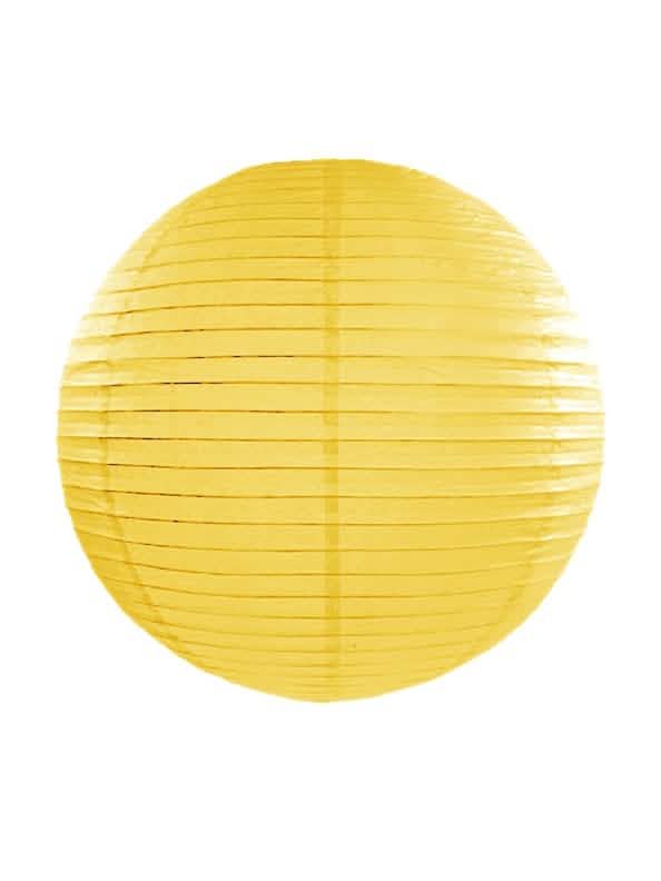Lampion japonez pentru decor galben din hârtie de mătase