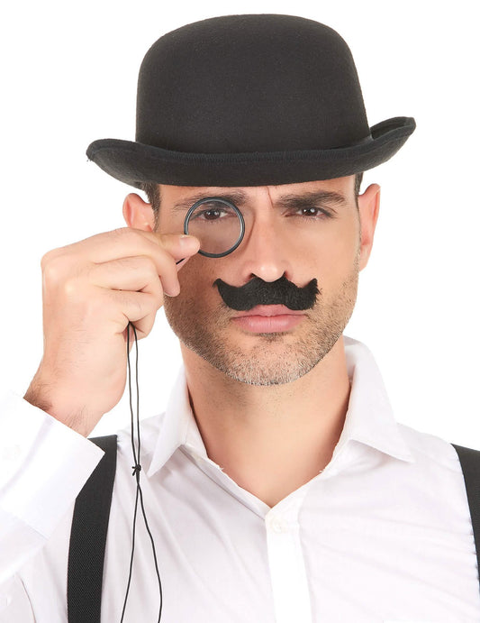 Mise en situation d'une moustache du lot de 6 moustaches pour adulte
