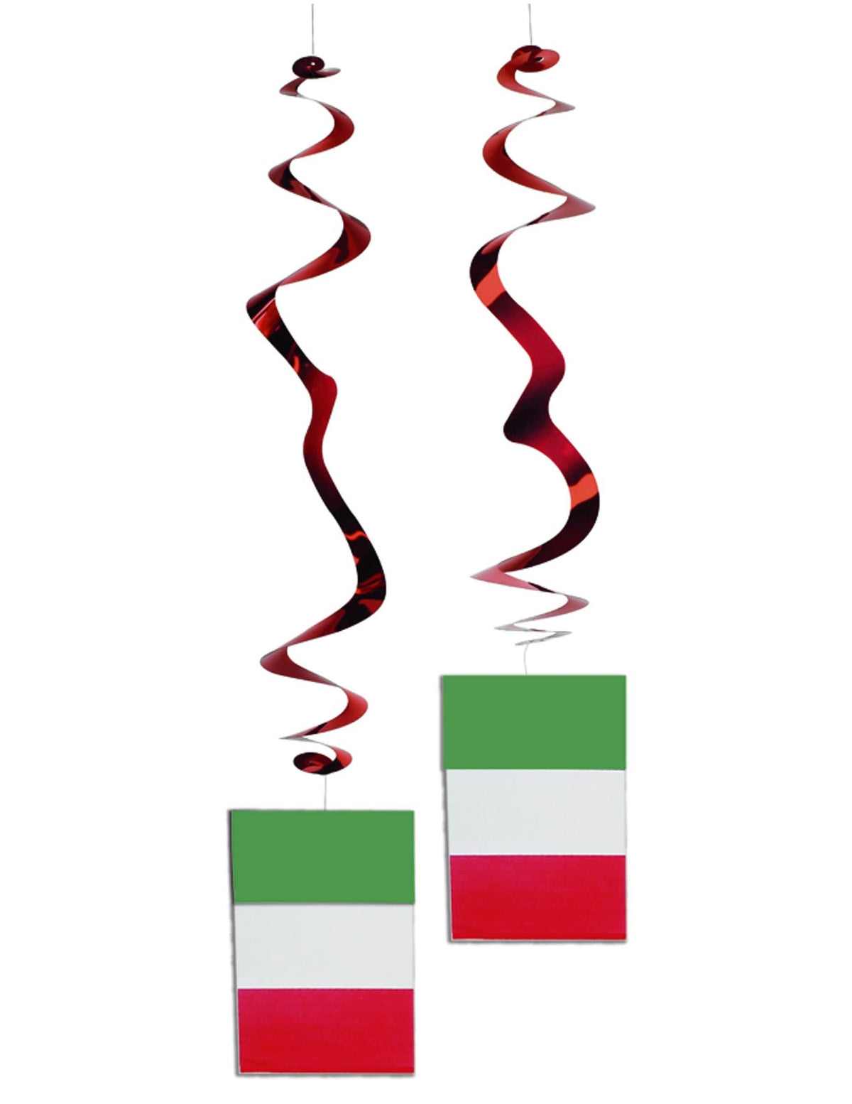 Set de 6 suspendări metalizate steag italia roșii