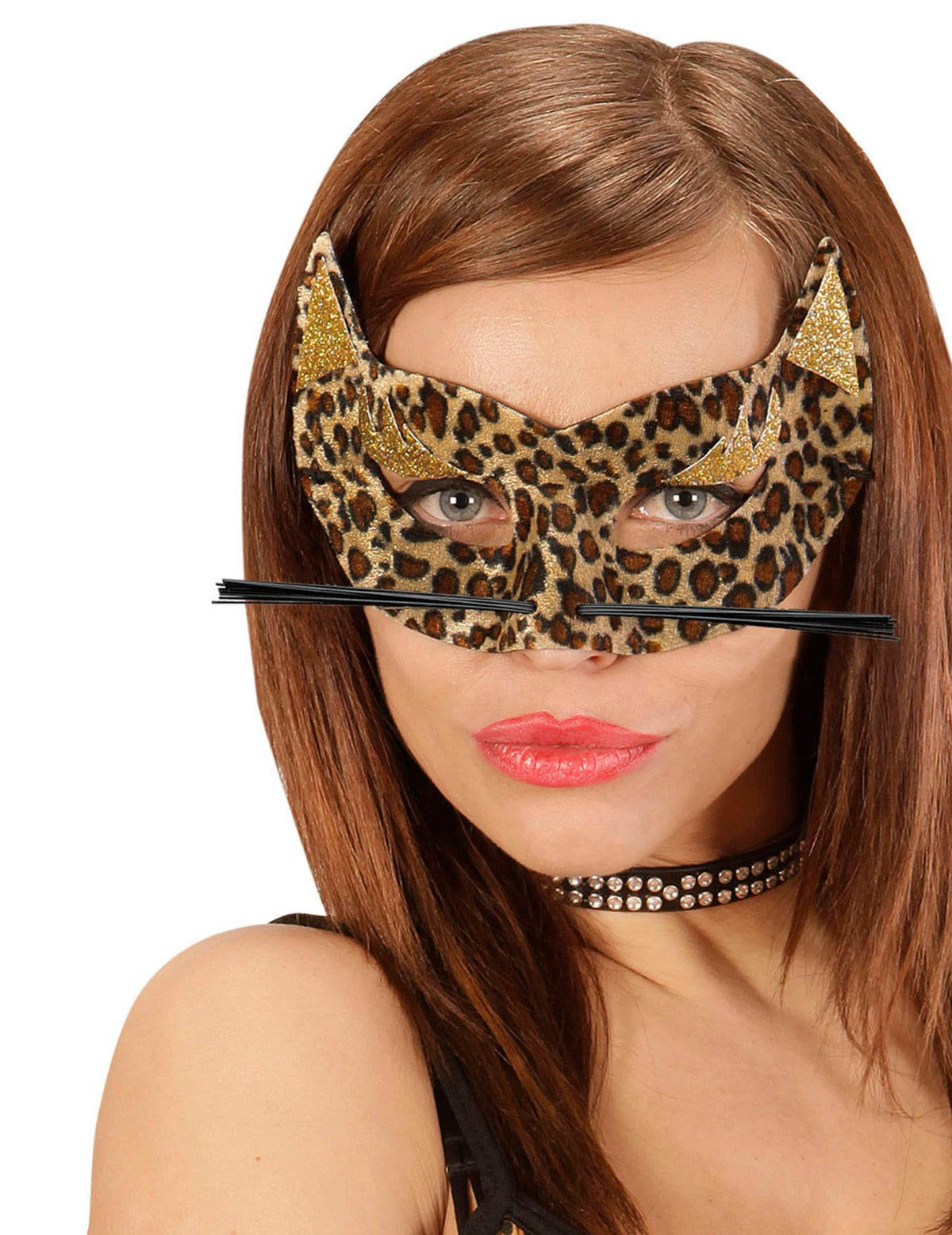 lup leopard cu urechi pentru femeie imprimat leopard cu mustăți