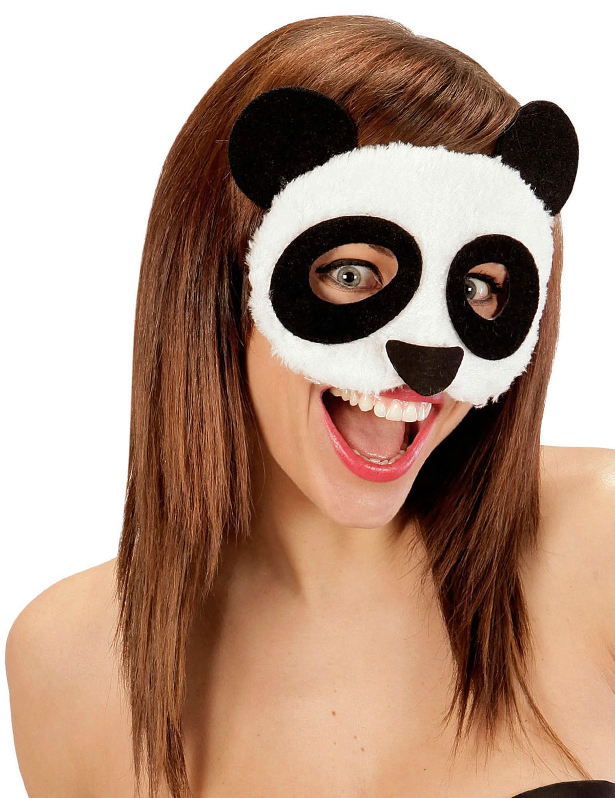 lup de pluș panda pentru adult alb și negru