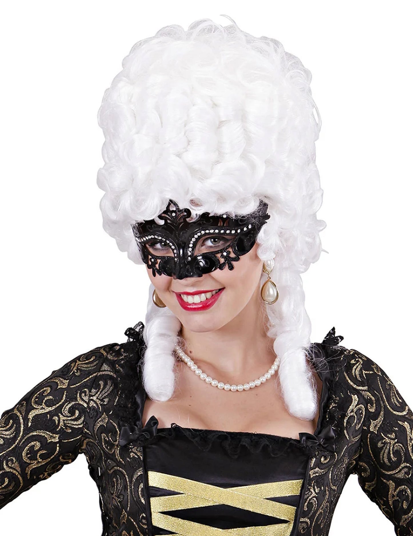 Venitian Wolf Black Adult Rhestones