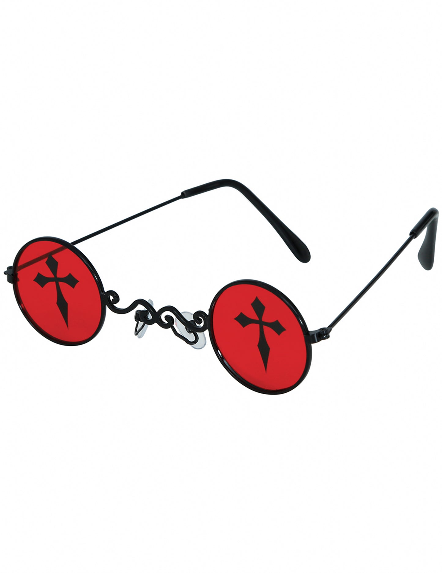 Lunette gothique ronde rouge adulte