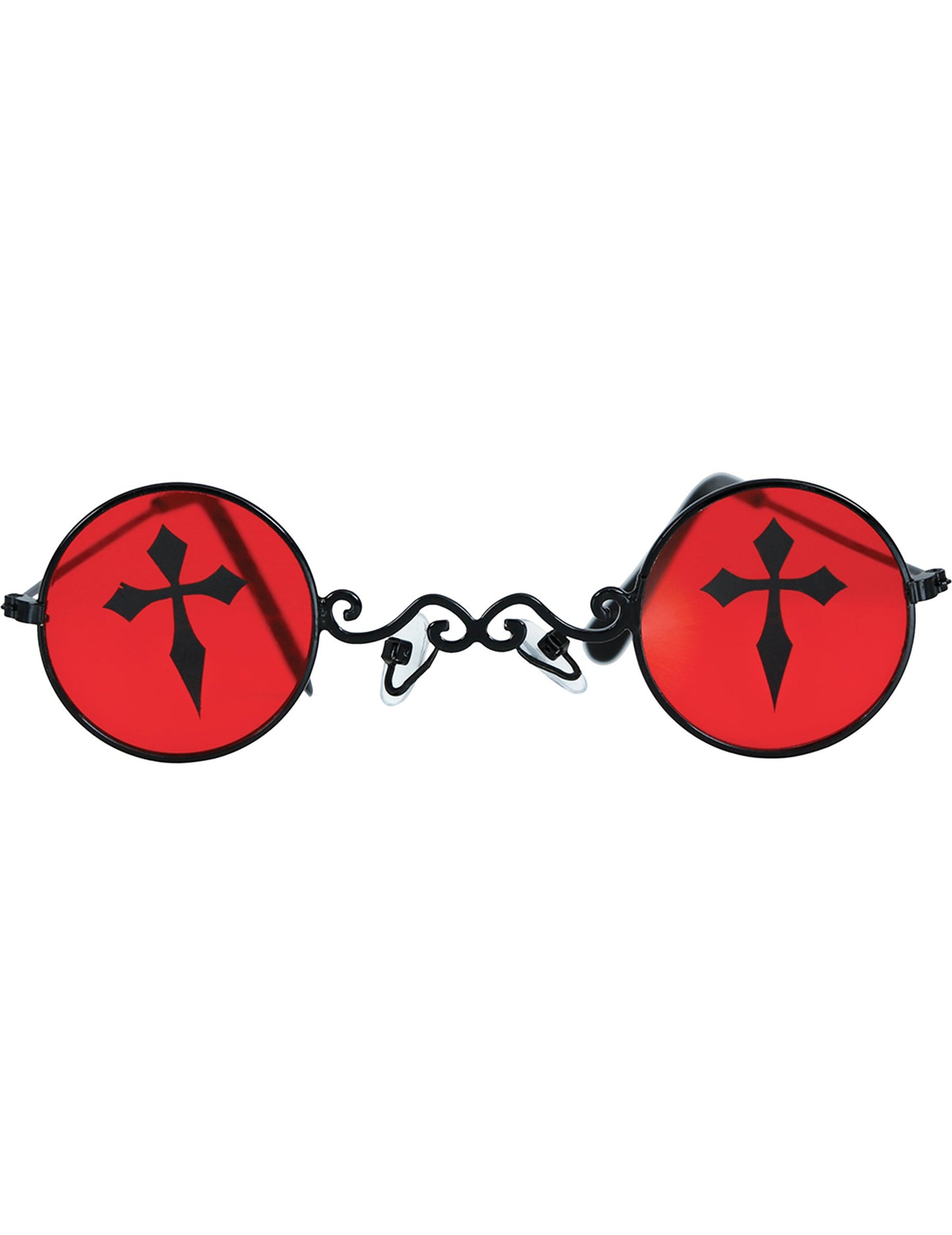 Lunette gothique ronde rouge adulte