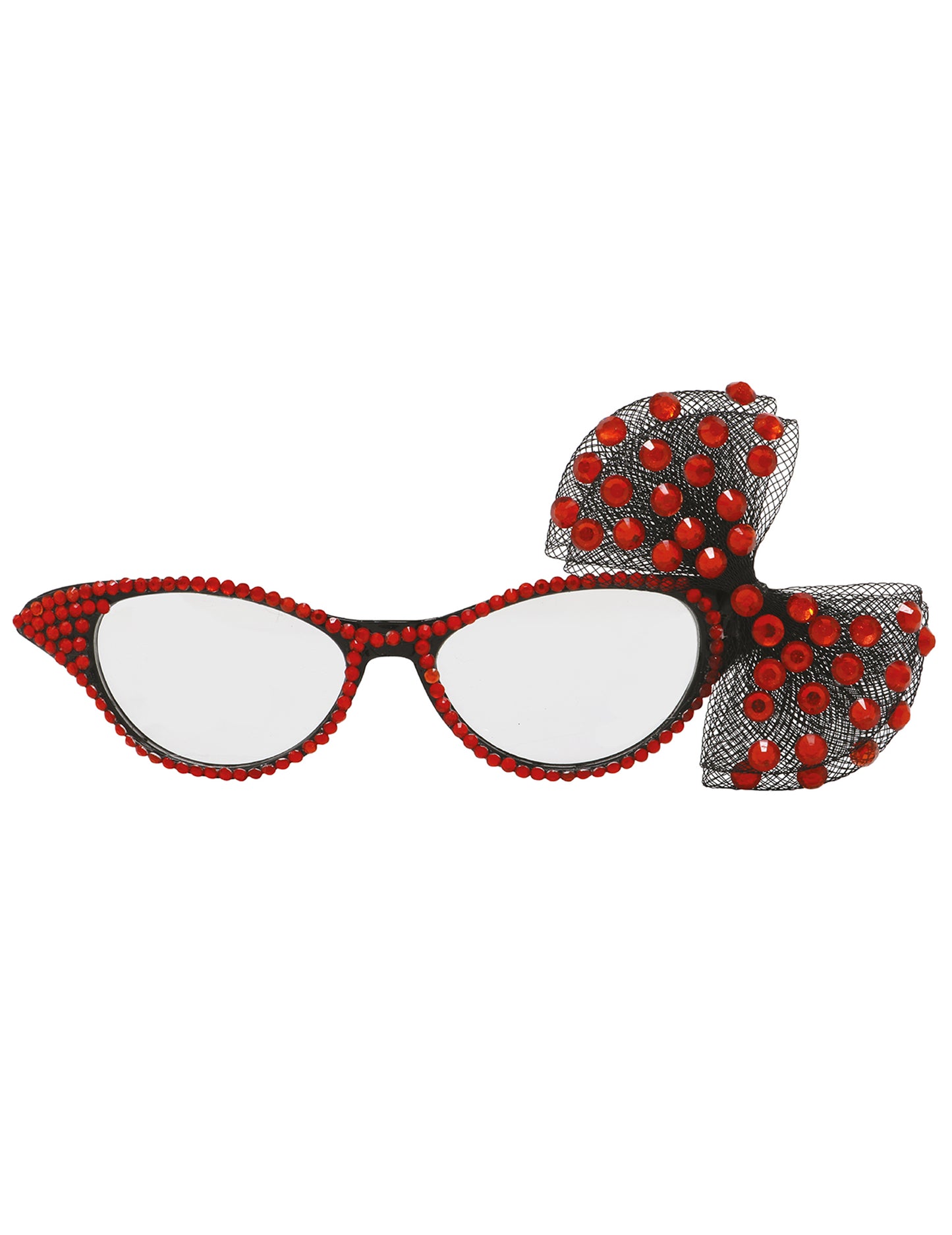 Ochelarii din anii 50 cu o femeie cu noduri roșii