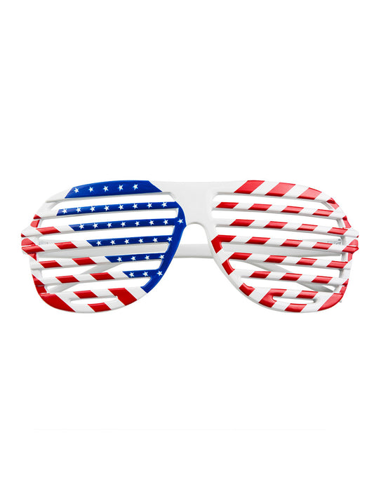Vue de face des lunettes drapeau USA pour adulte