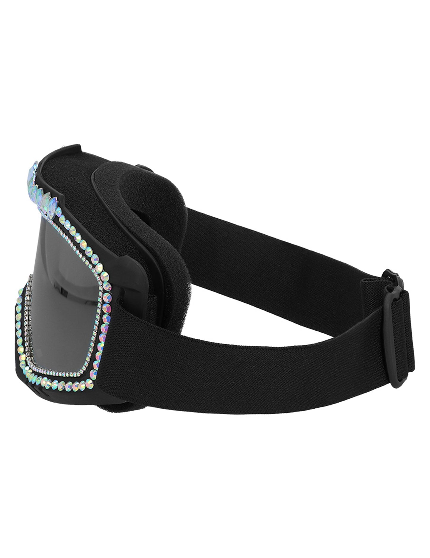 Lunettes de ski noires avec strass adulte