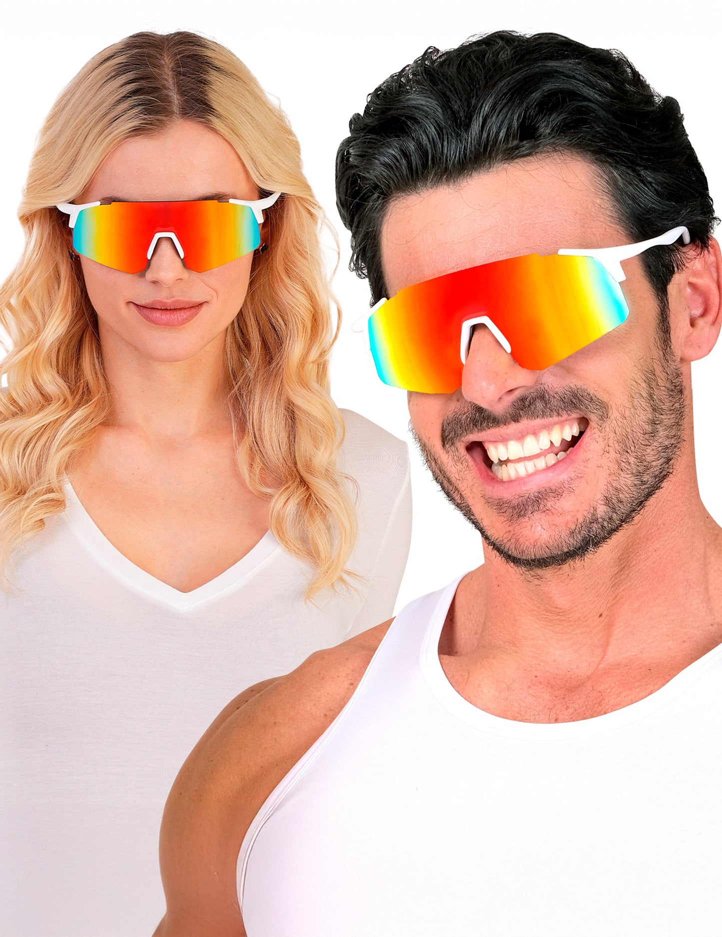 Lunettes de sportif arc en ciel adulte