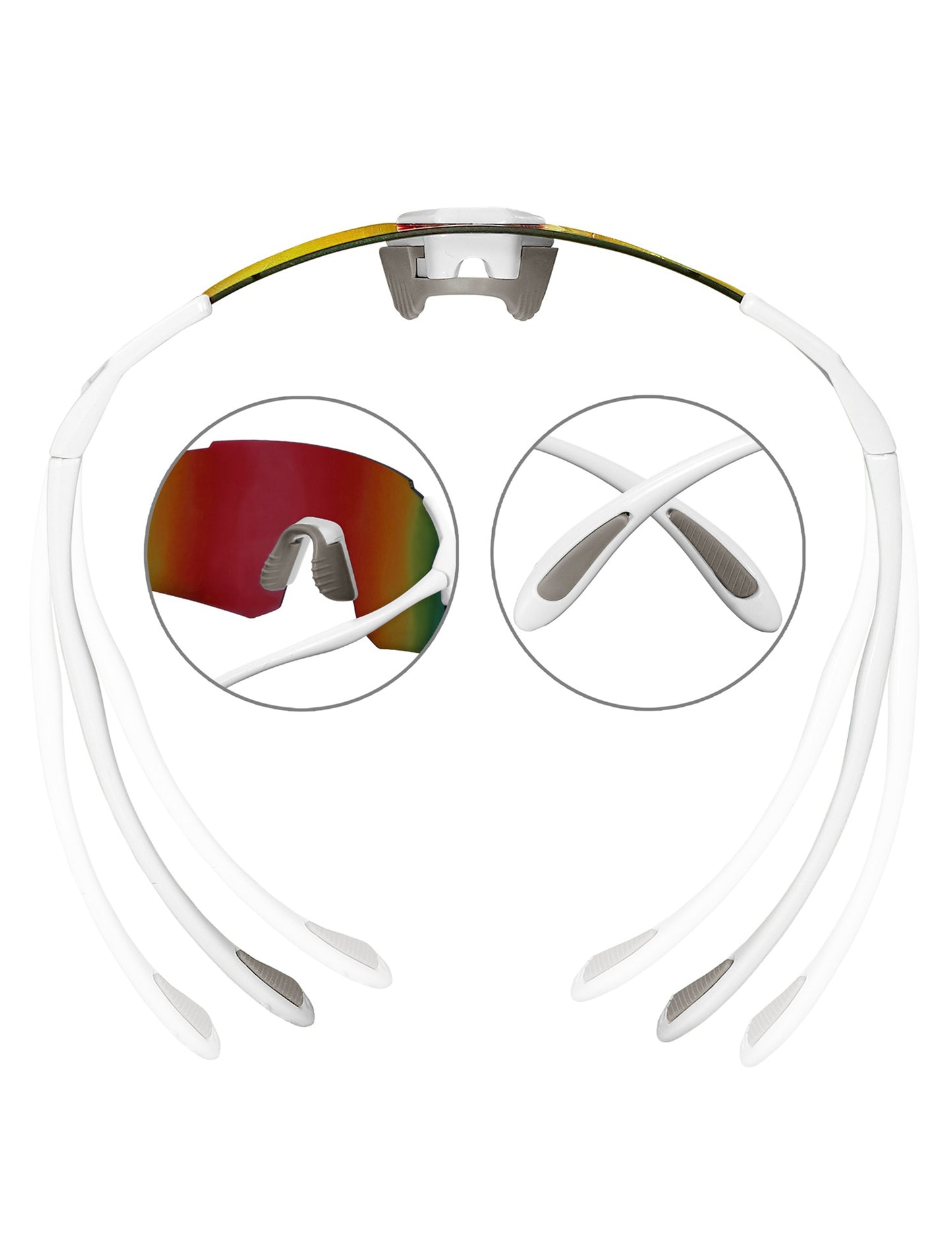 Lunettes de sportif arc en ciel adulte