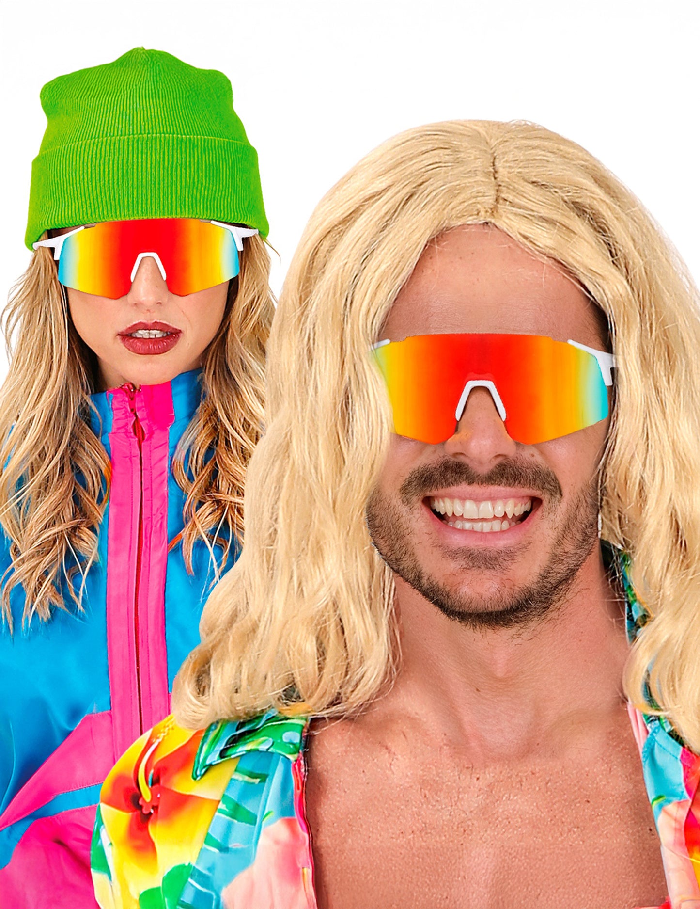Lunettes de sportif arc en ciel adulte