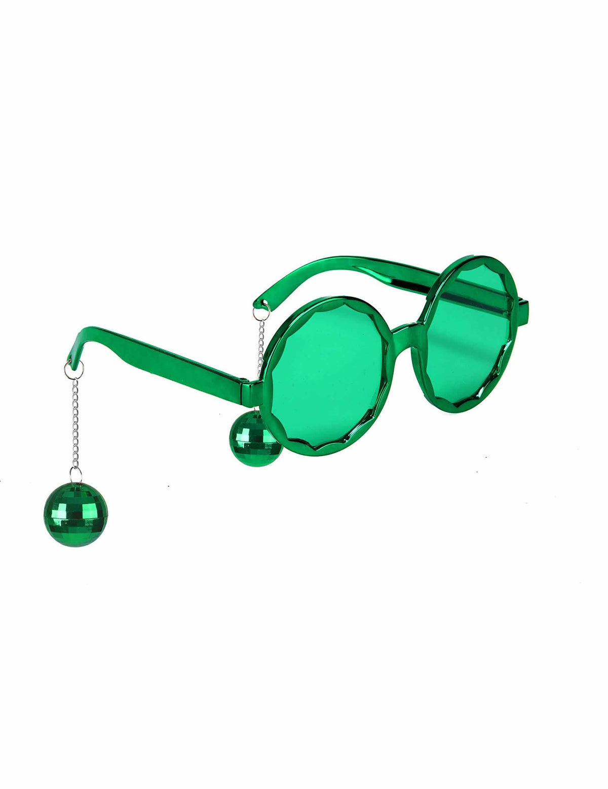 ochelari disco pentru adult verzi cu bile cu oglinzi suspendate