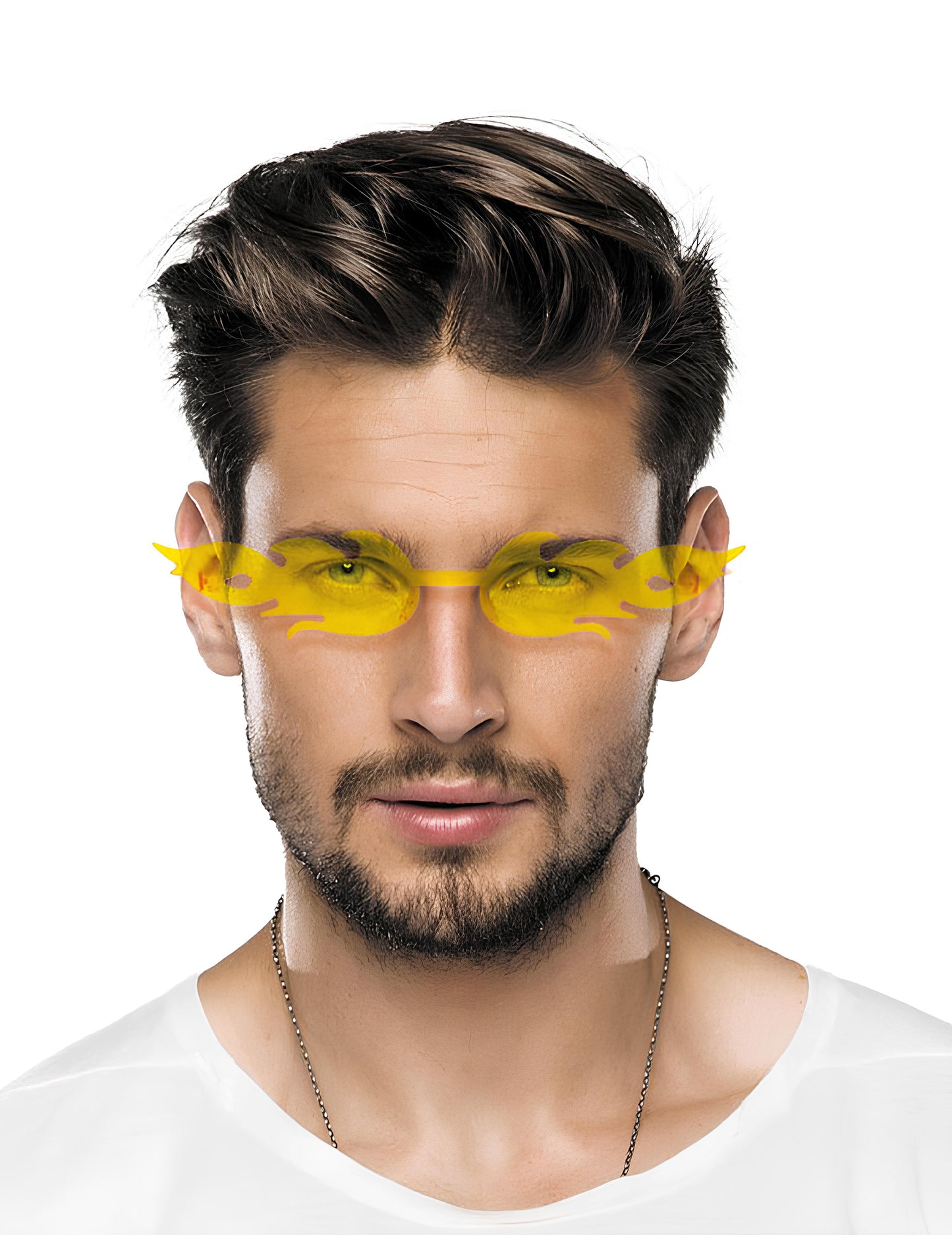 Lunettes flammes jaunes adulte