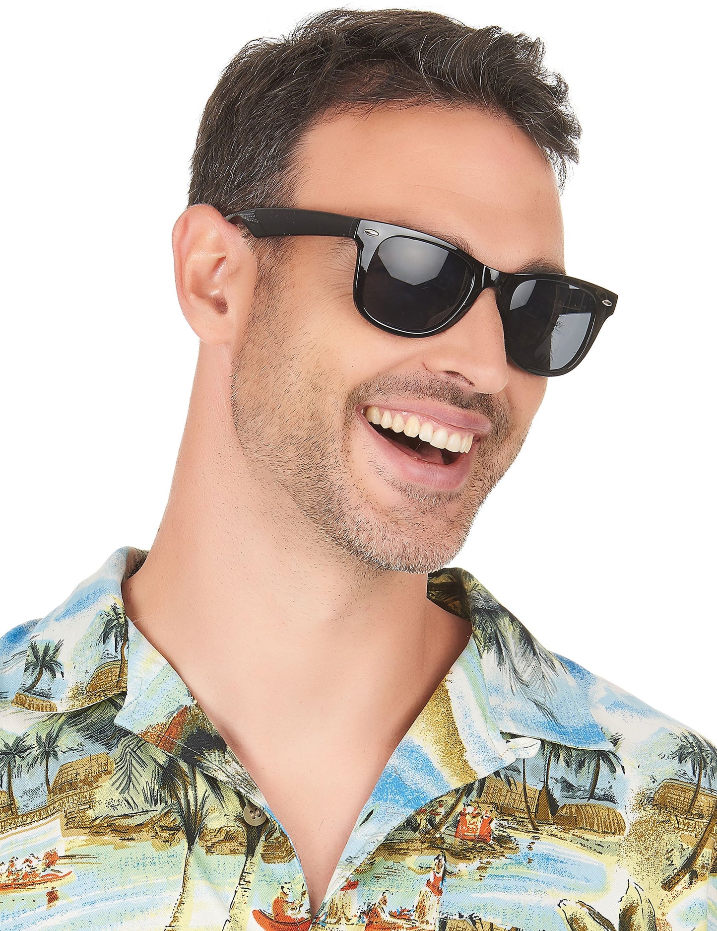 Vue de profil des lunettes blues 50's pour adulte