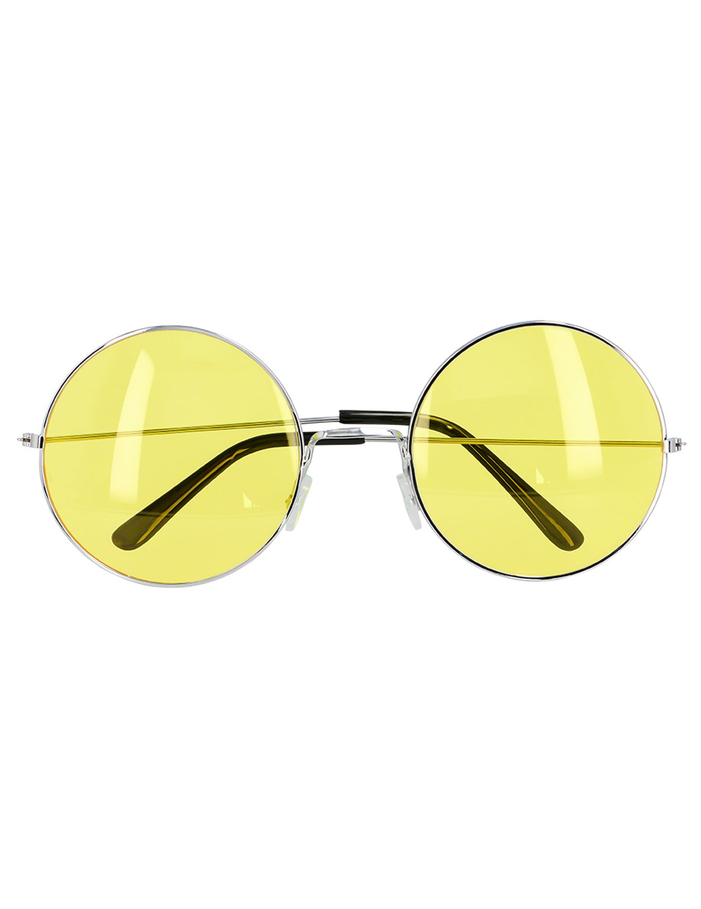 Lunettes rondes jaunes hippies géantes