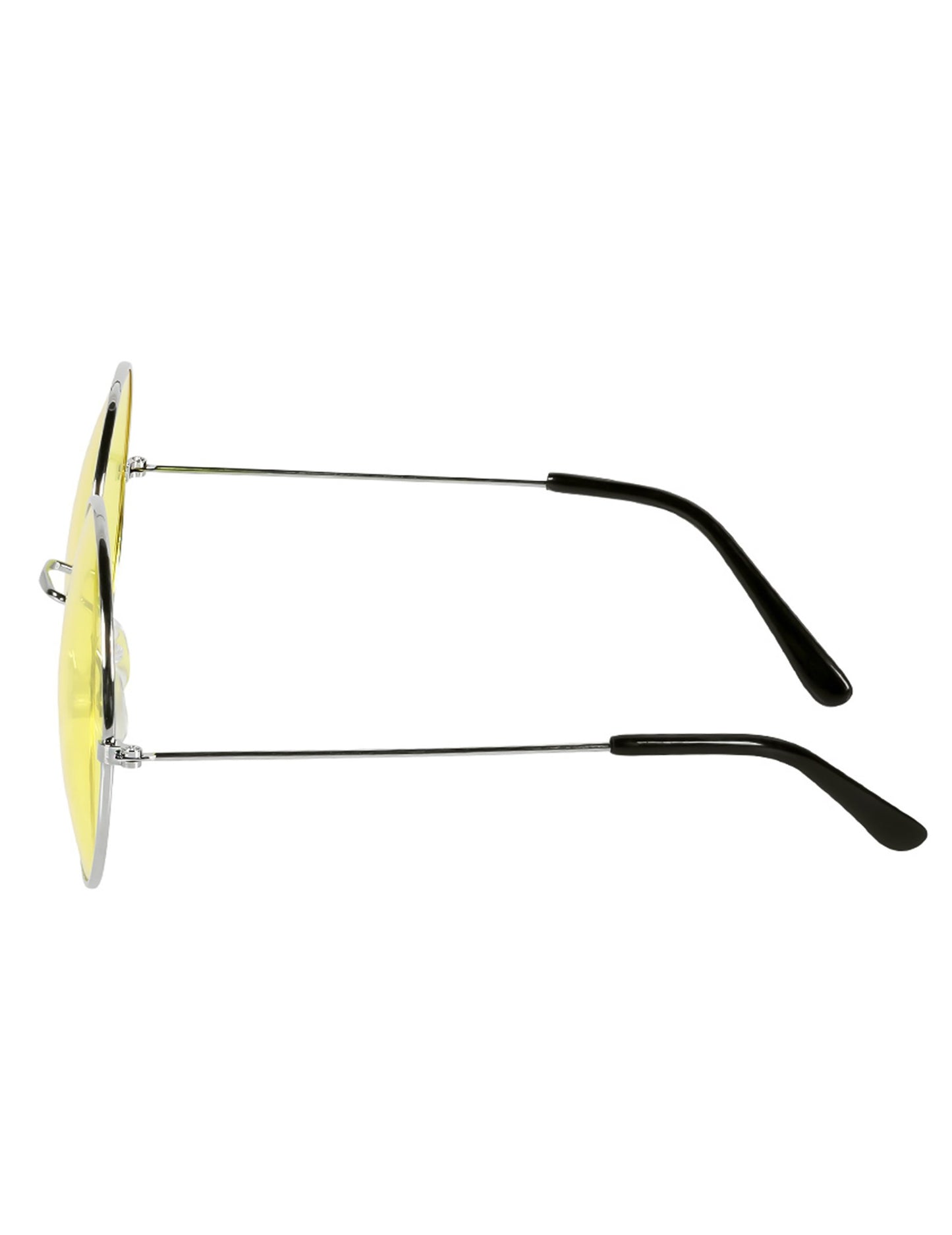 Lunettes rondes jaunes hippies géantes