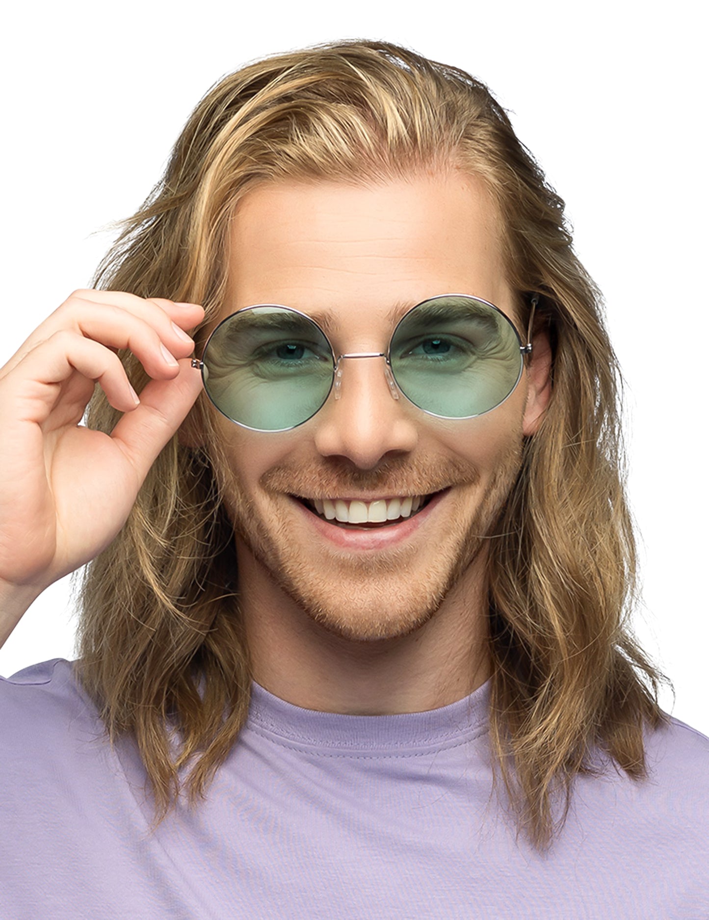 Lunettes rondes vertes hippies géantes