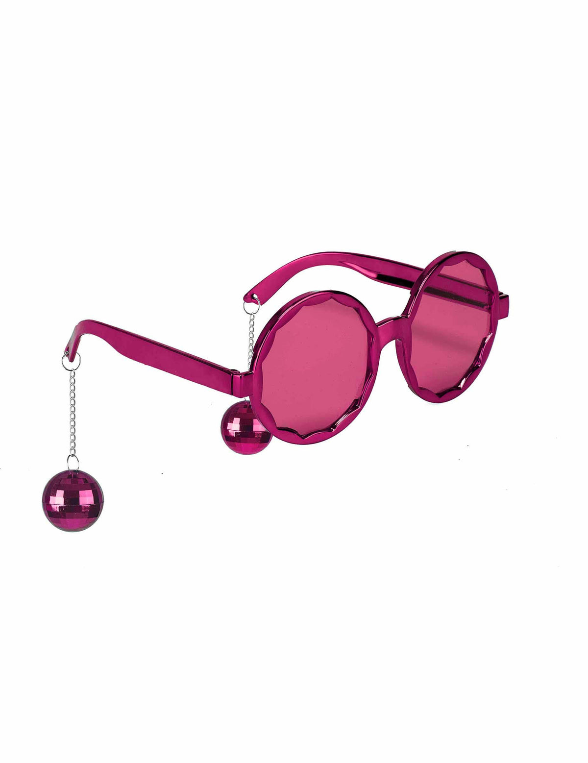 Ochelari disco pentru adult roz cu bile cu fațete