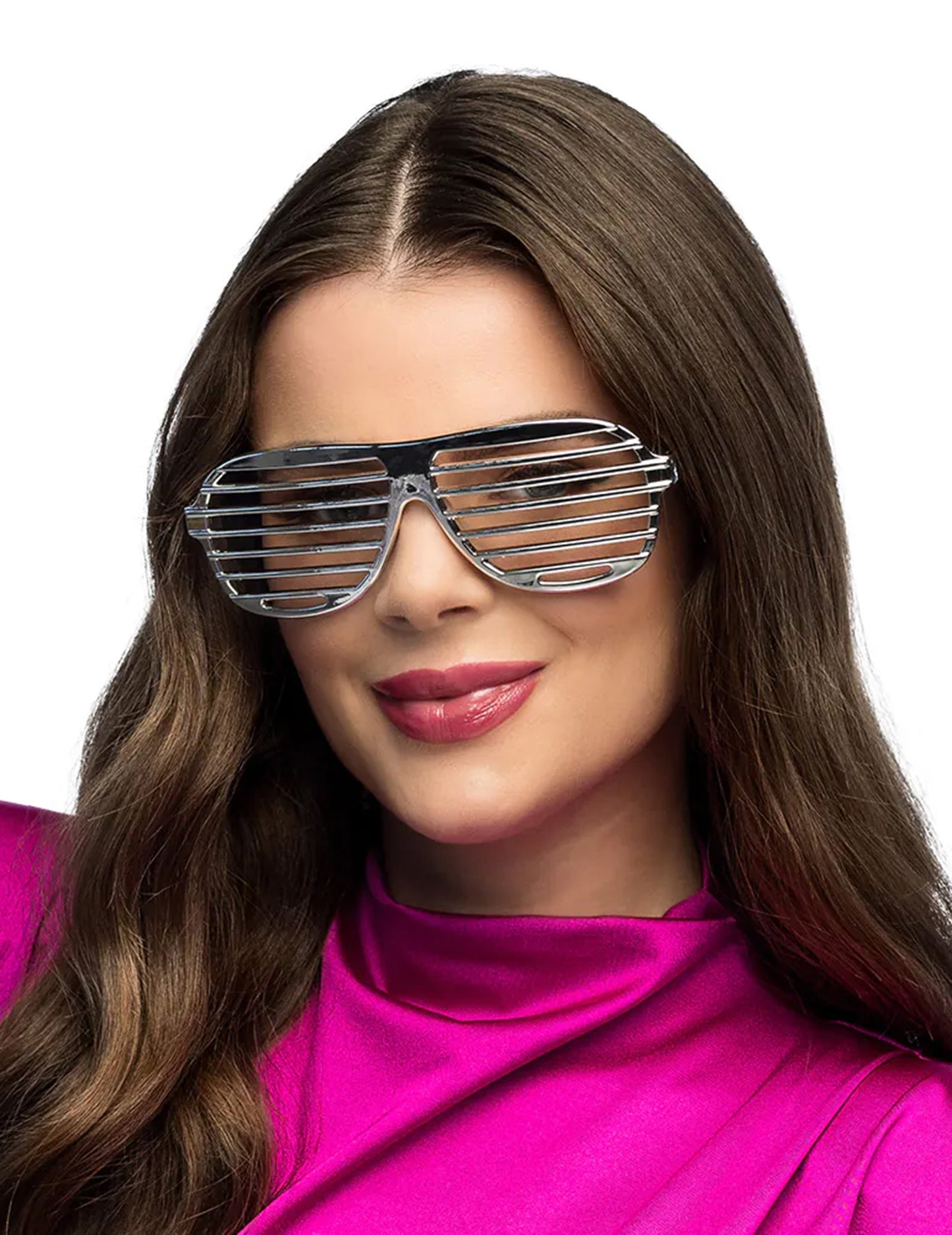 Lunettes striées argentées adulte