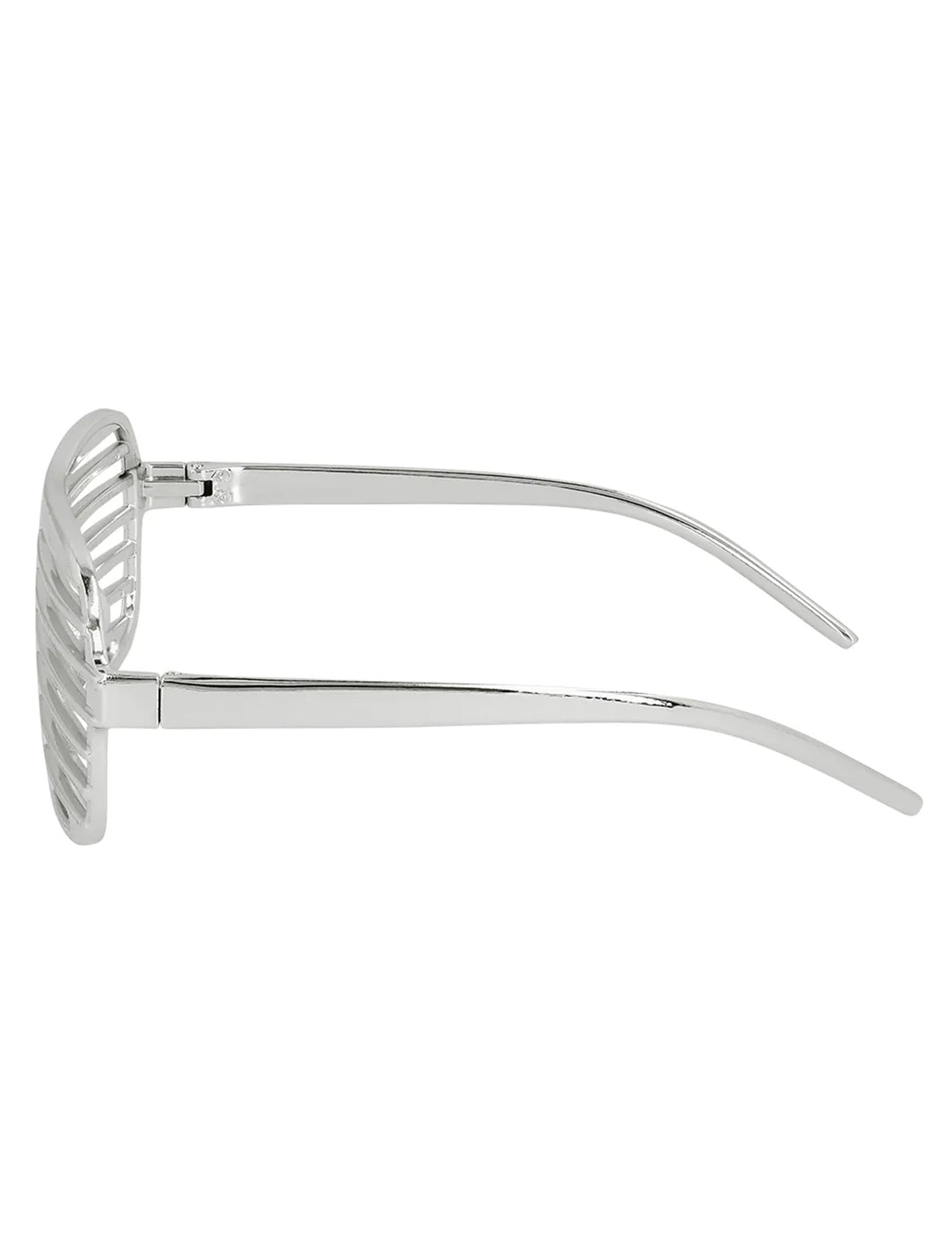 Lunettes striées argentées adulte