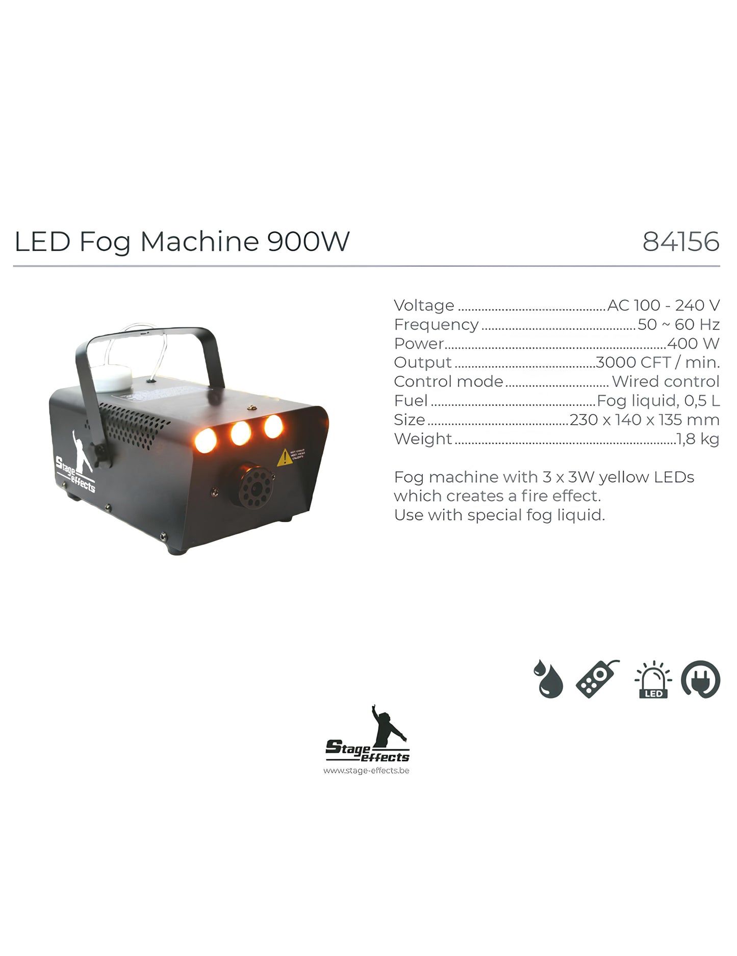 Machine à fumée 700W avec LED ambre