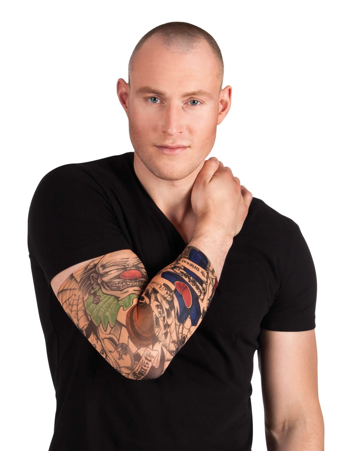 Mâneci tatuaje clovn pentru adult cu motive colorate și detaliate