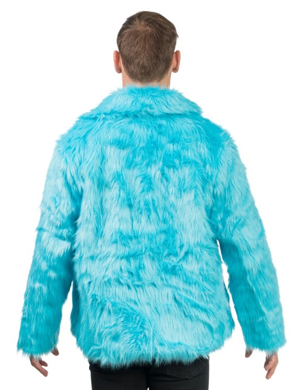 Haina de blană faux albastru pentru adulți