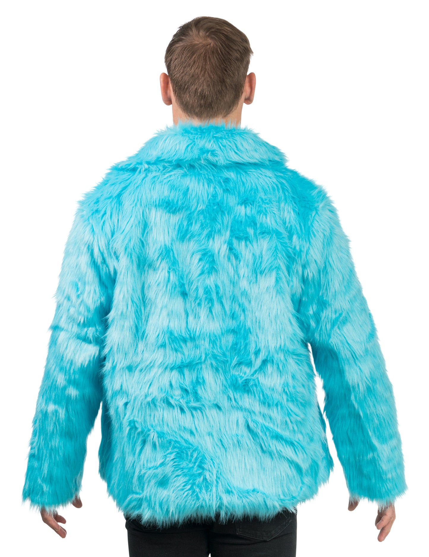 Haina de blană faux albastru pentru adulți