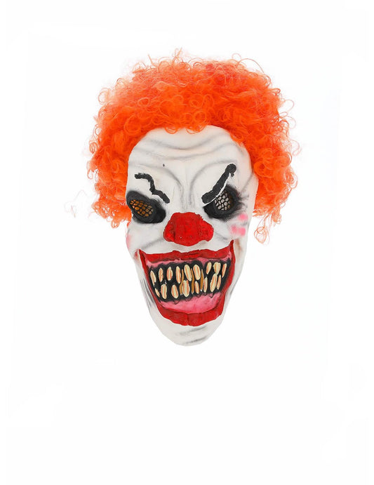 Vue de face du masque de clown terrifiant pour adulte