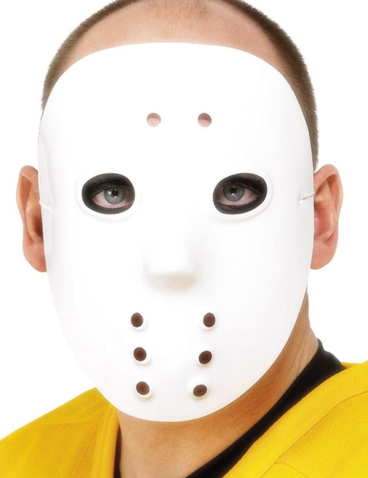 Masque de hockey pour adulte blanc en plastique