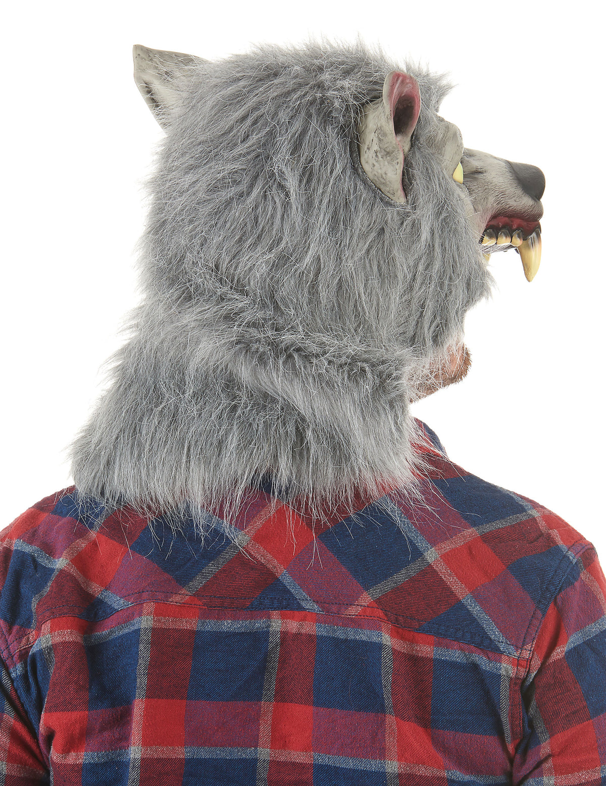 Vedere din spate a măștii din latex Loup garou