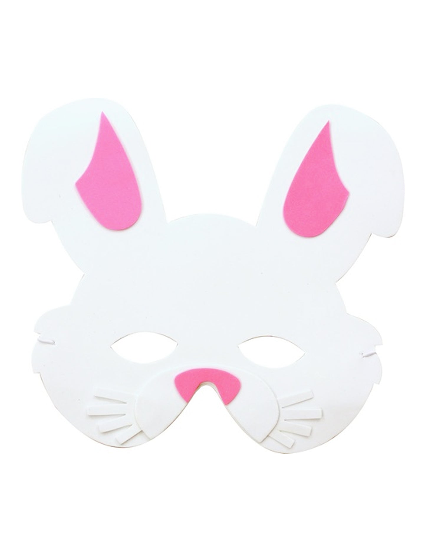 Masca de iepure pentru copii alb și roz din spumă