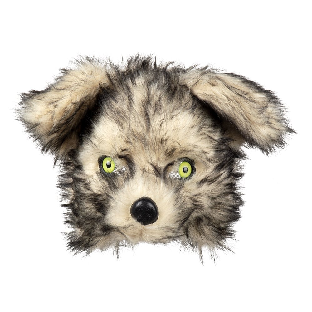 Vue de face du masque loup-garou peluche