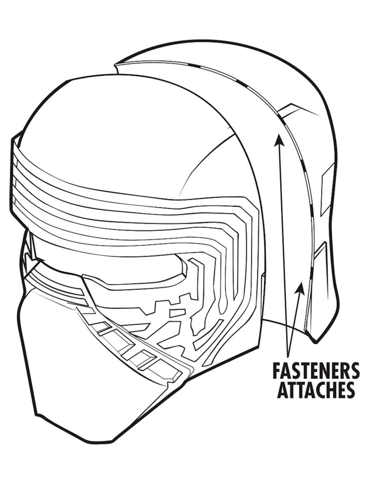 Mască de lux Kylo Ren Star Wars VII™, format din 2 piese, pentru adult