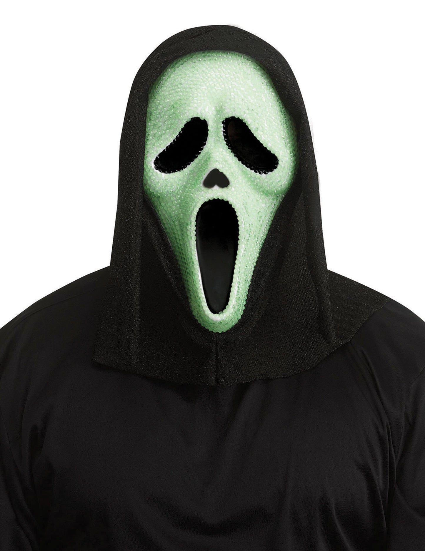 Masca Scream™ fosforescentă cu strasuri pentru adulți