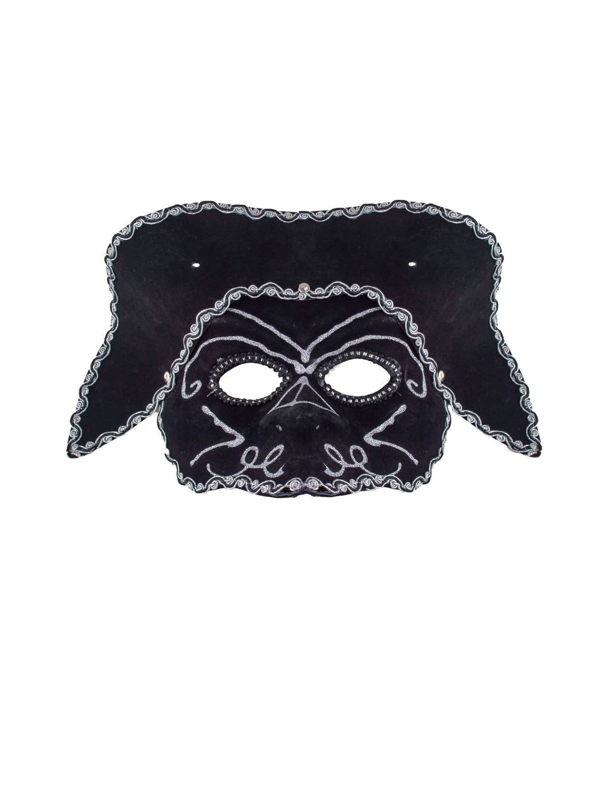 Mască venețiană cu tricorne pentru adult negru și argintiu