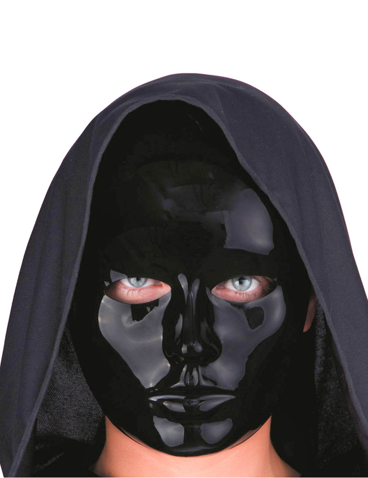 Masque visage pour adulte noir brillant