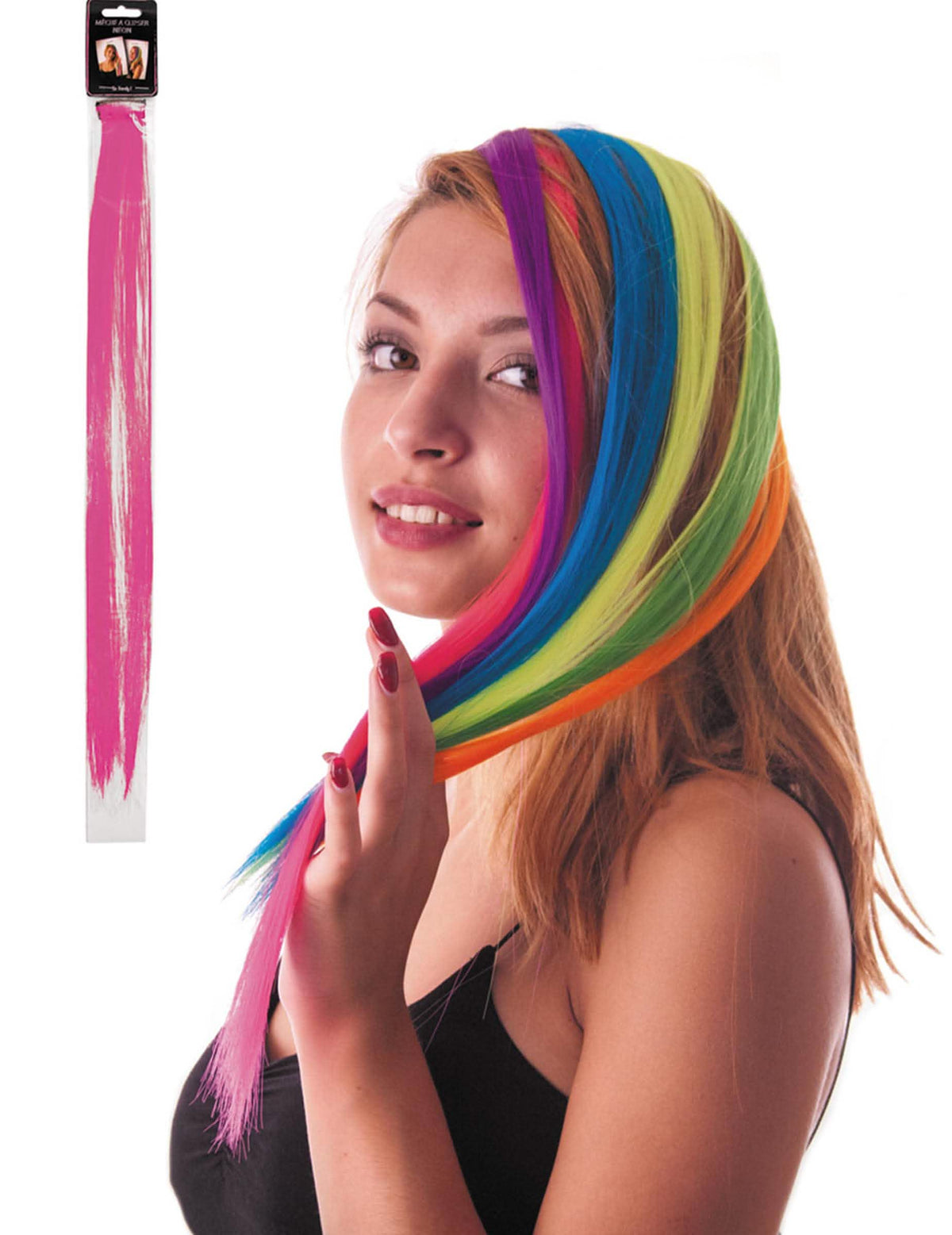 Șuviță cu clips pentru păr pentru femeie roz