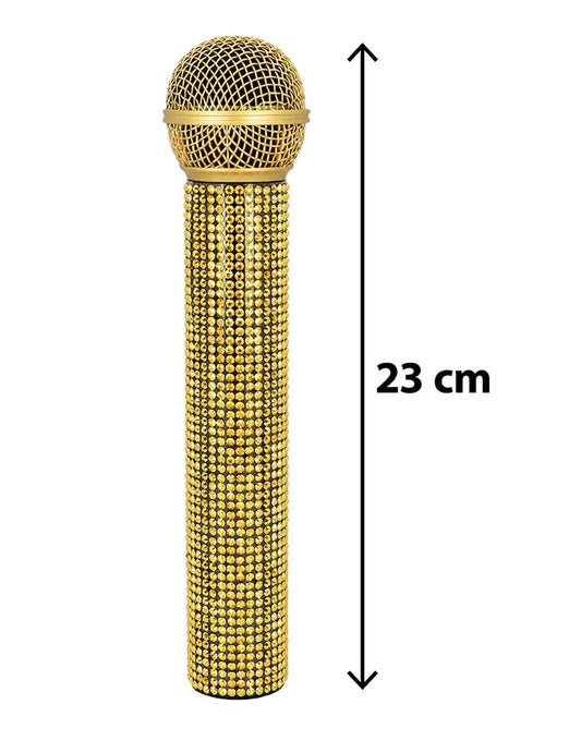 Microfon cu strasuri aurii 23 cm