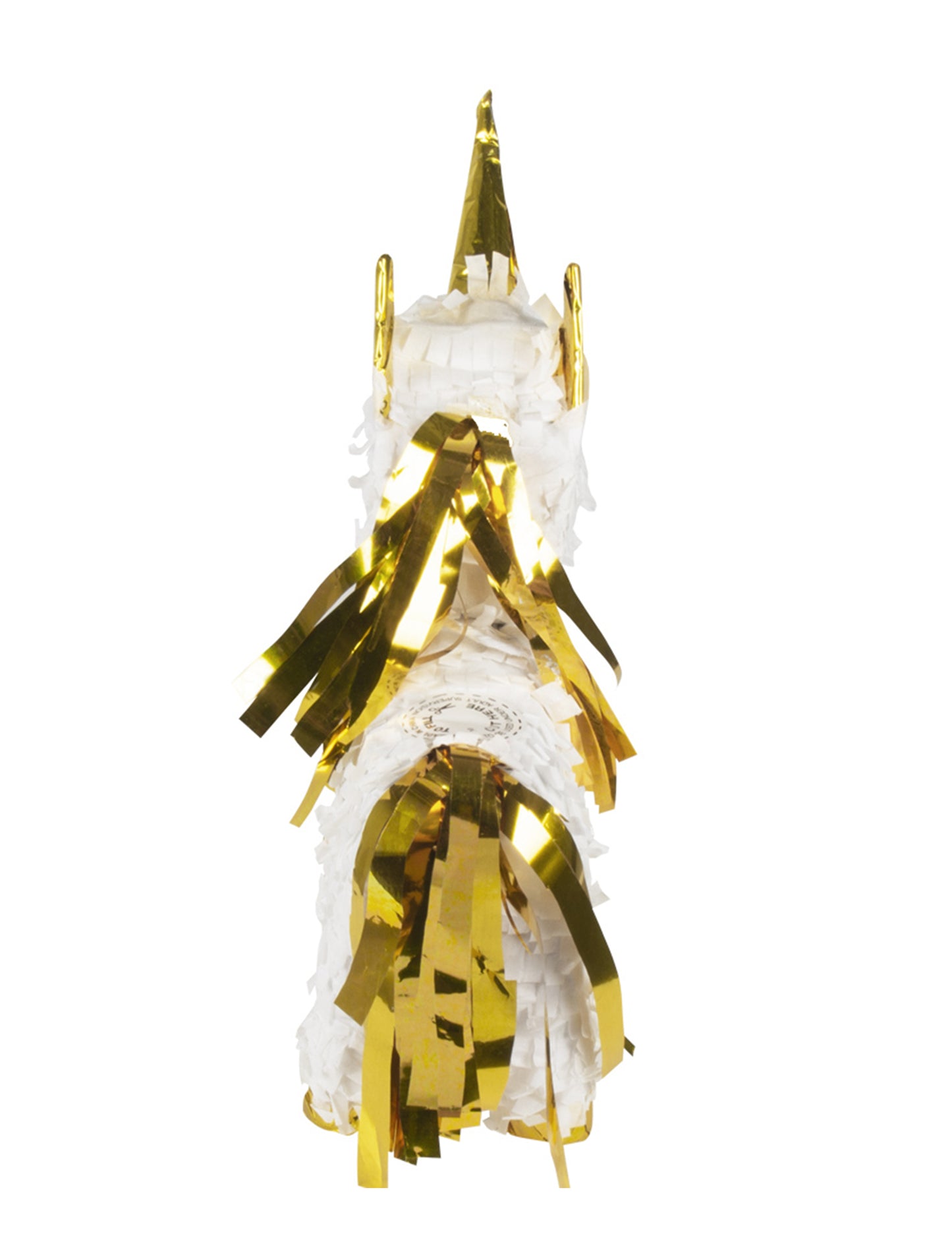 Mini piñata alb și auriu unicorn 21 x 17 cm