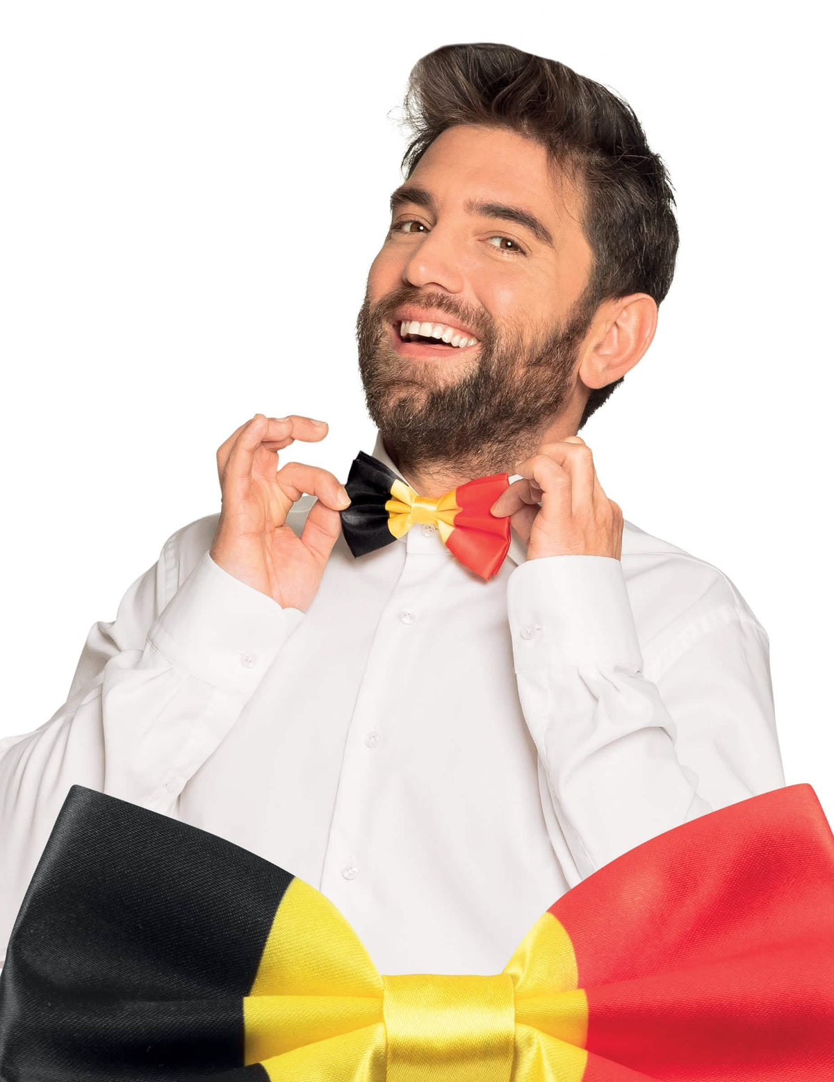 Papion suporter belgia pentru adult negru galben roșu