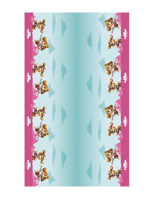 Față de masă din hârtie roz Patrula cățelușilor 136 cm x 228 cm