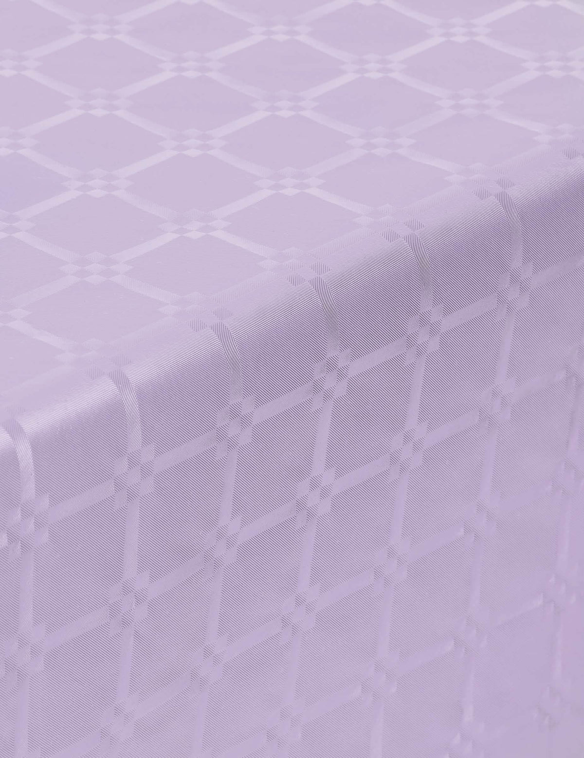 Détail du motif de la nappe en rouleau papier damassé lilas épais