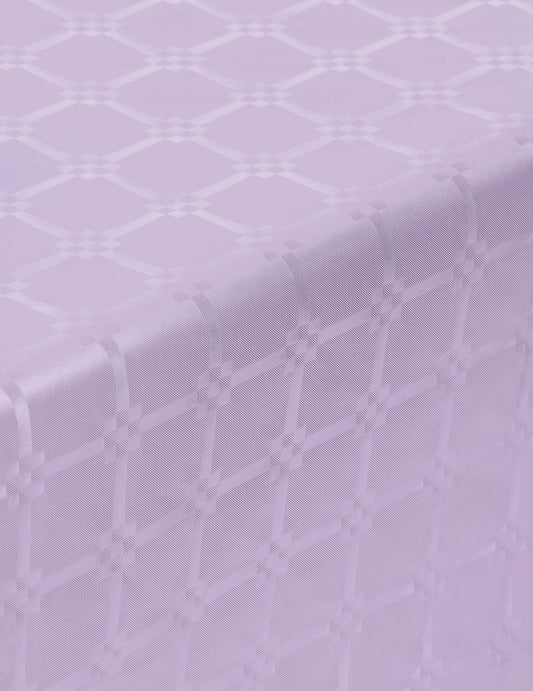Détail du motif de la nappe en rouleau papier damassé lilas épais