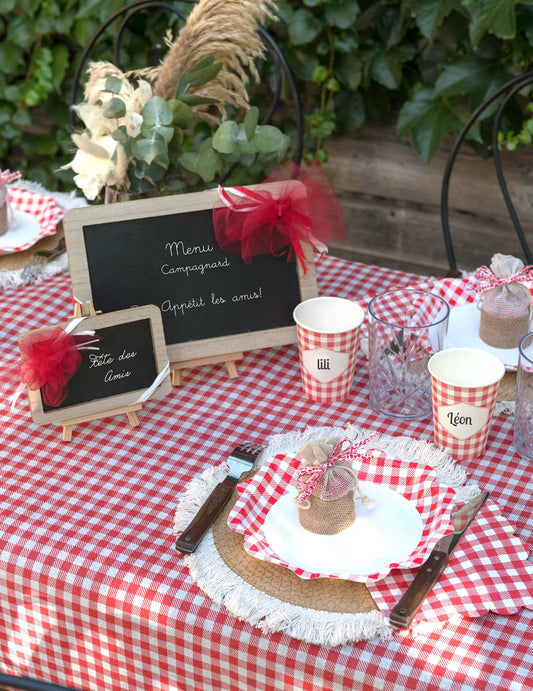 Nappe intissée vichy rouge 120 cm x 5 m