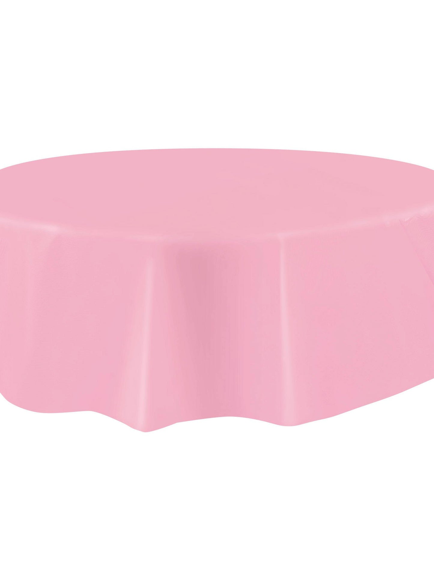 Față de masă rotundă din plastic roz deschis 213 cm de unică folosință