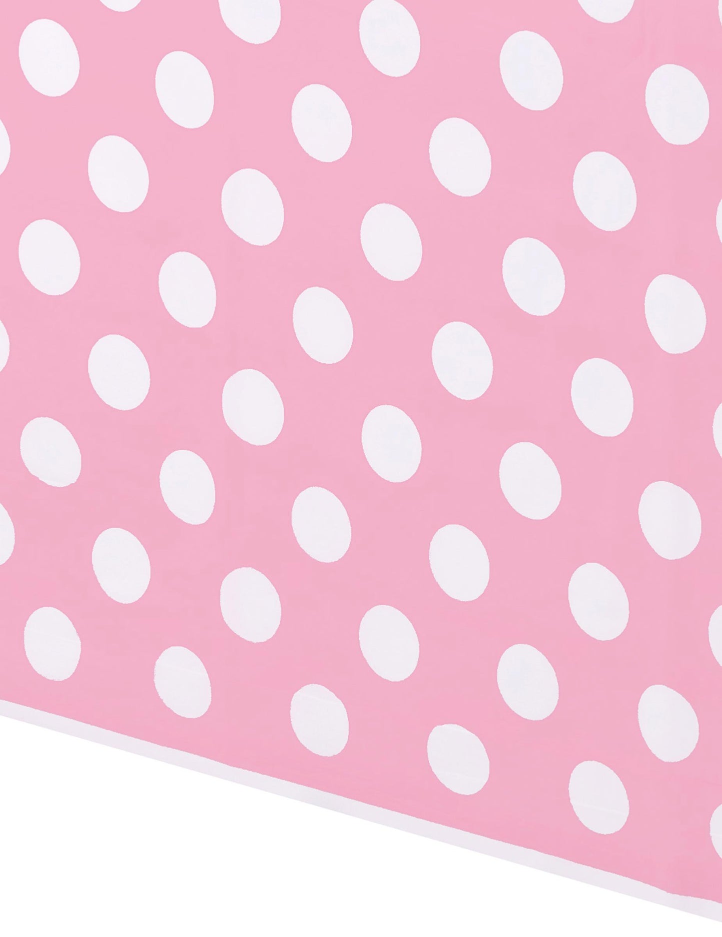 Față de masă din plastic roz cu buline albe, 137 x 274 cm cm decor retro